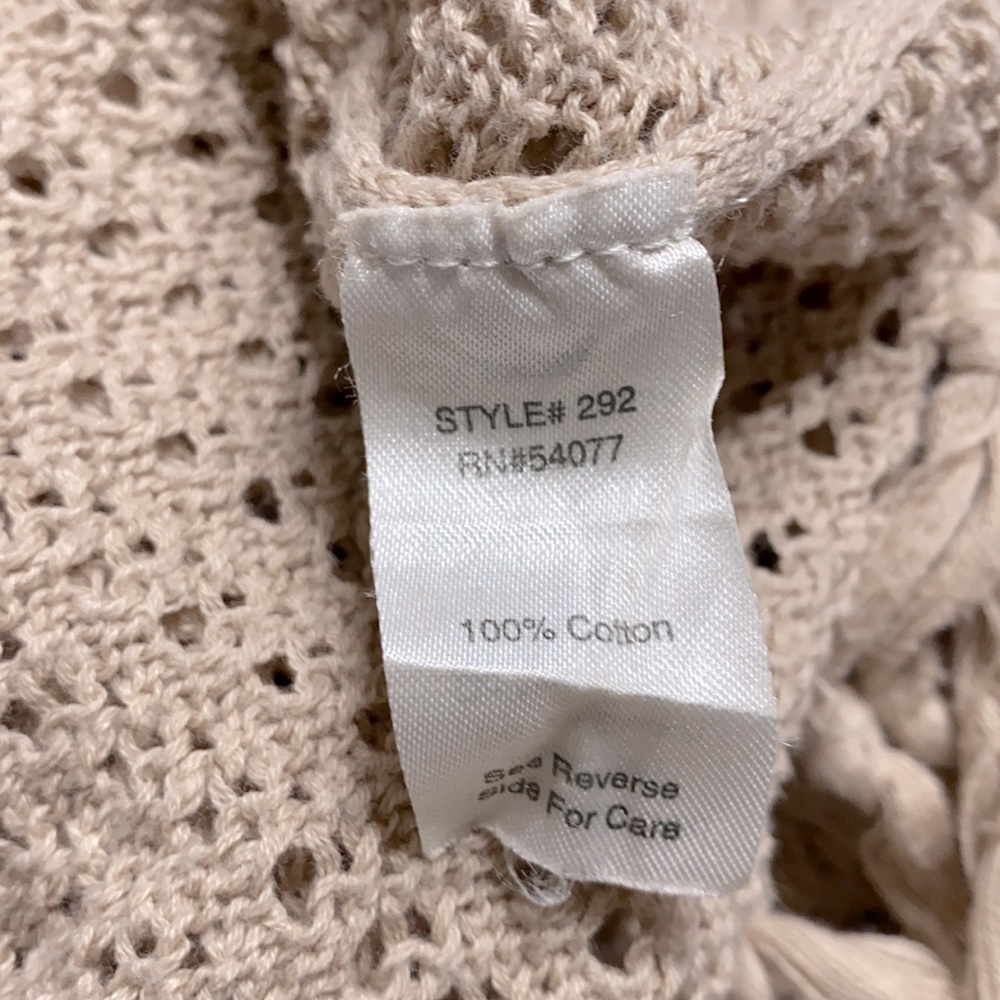 CAbi Fling Sweater crochet fringe poncho size Med - Picture 9 of 9